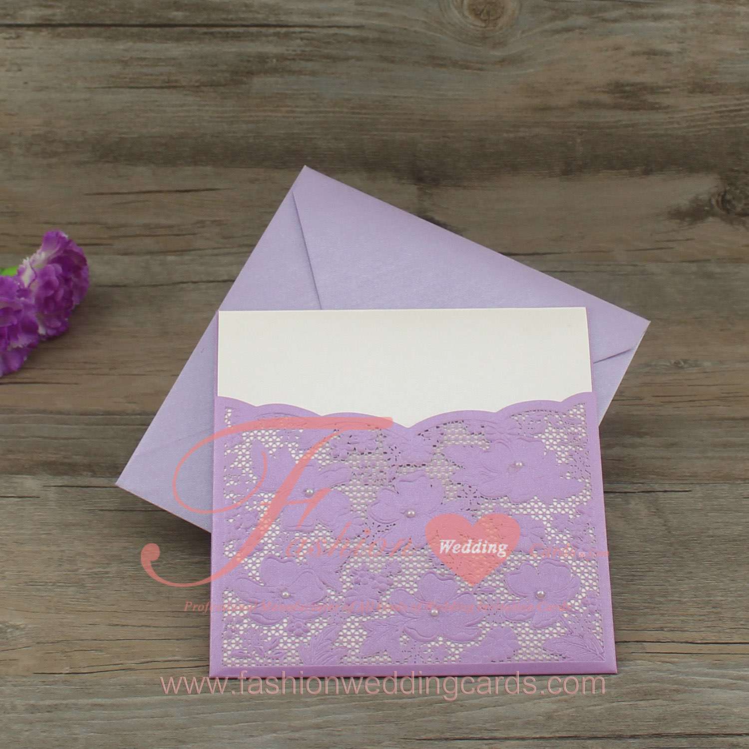Lilac Laser Cut Wedding Invitations Melbourne